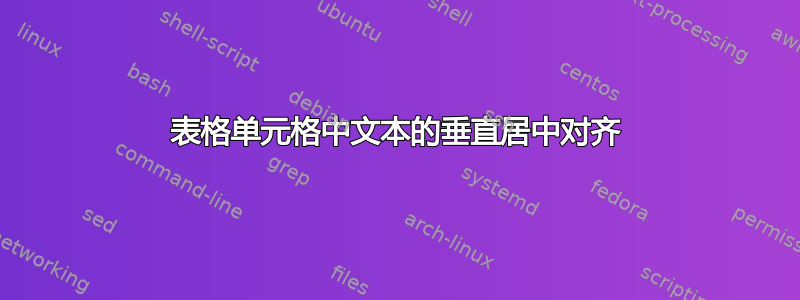 表格单元格中文本的垂直居中对齐