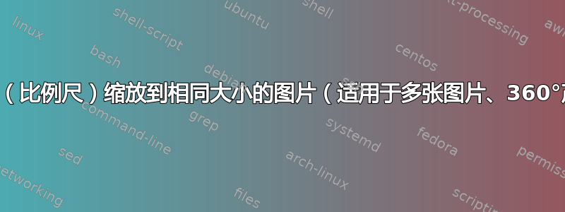 将虚拟标尺（比例尺）缩放到相同大小的图片（适用于多张图片、360°产品摄影）