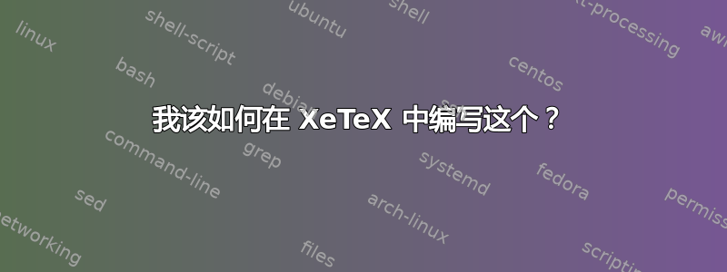 我该如何在 XeTeX 中编写这个？