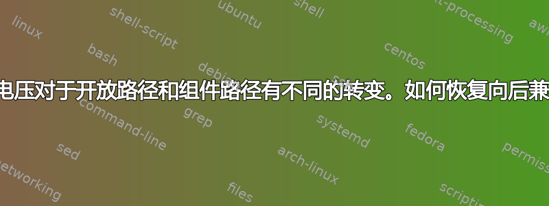 欧洲电压对于开放路径和组件路径有不同的转变。如何恢复向后兼容？