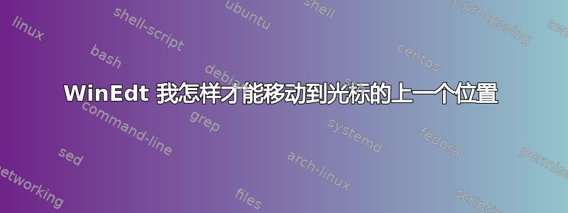 WinEdt 我怎样才能移动到光标的上一个位置