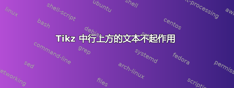 Tikz 中行上方的文本不起作用