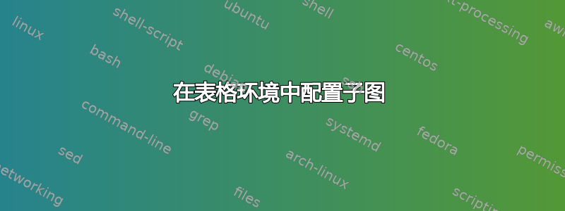 在表格环境中配置子图