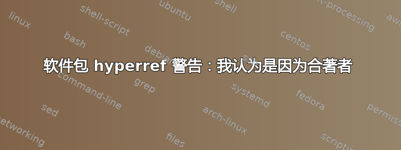 软件包 hyperref 警告：我认为是因为合著者