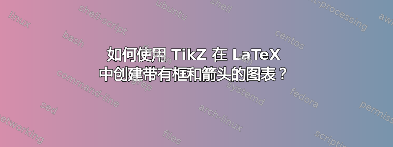 如何使用 TikZ 在 LaTeX 中创建带有框和箭头的图表？