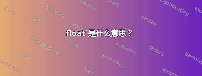 float 是什么意思？