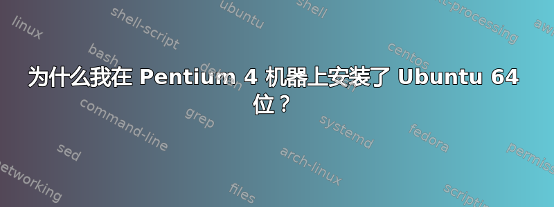 为什么我在 Pentium 4 机器上安装了 Ubuntu 64 位？