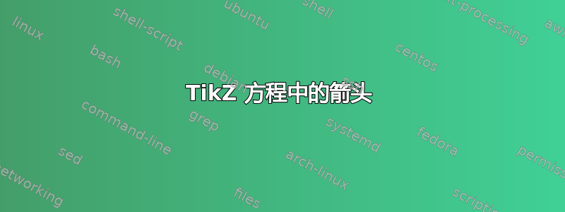 TikZ 方程中的箭头