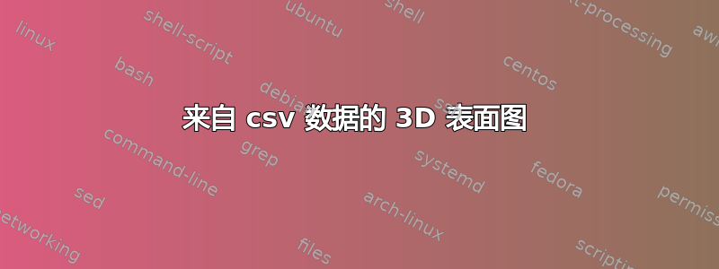 来自 csv 数据的 3D 表面图