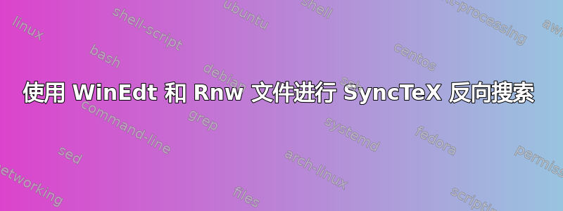 使用 WinEdt 和 Rnw 文件进行 SyncTeX 反向搜索