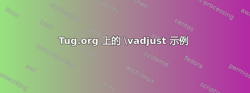 Tug.org 上的 \vadjust 示例