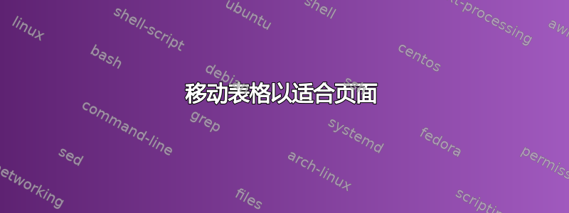 移动表格以适合页面