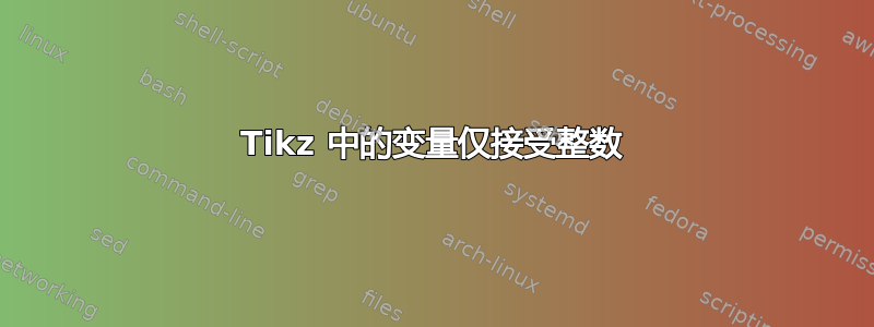 Tikz 中的变量仅接受整数