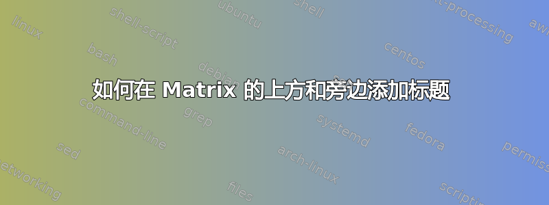 如何在 Matrix 的上方和旁边添加标题