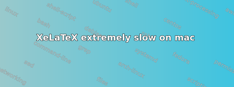 XeLaTeX extremely slow on mac