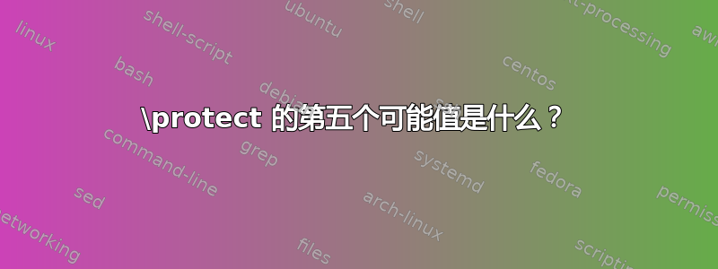 \protect 的第五个可能值是什么？