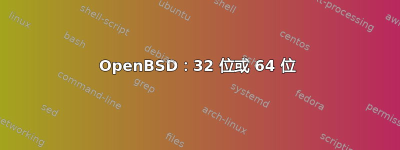 OpenBSD：32 位或 64 位