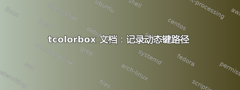 tcolorbox 文档：记录动态键路径