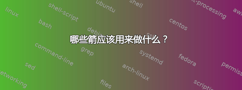 哪些箭应该用来做什么？