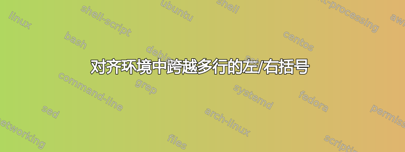 对齐环境中跨越多行的左/右括号