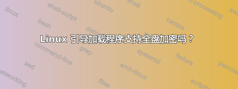 Linux 引导加载程序支持全盘加密吗？