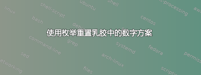 使用枚举重置乳胶中的数字方案