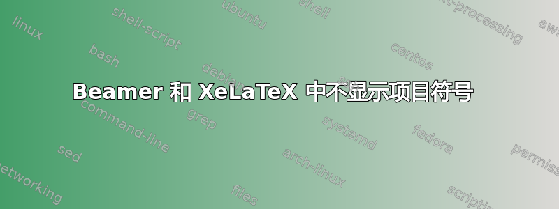 Beamer 和 XeLaTeX 中不显示项目符号 