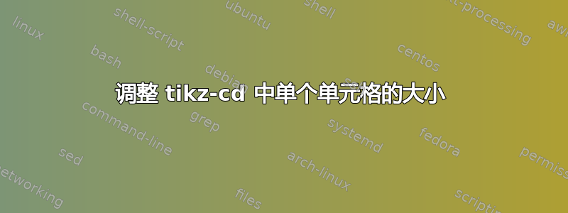 调整 tikz-cd 中单个单元格的大小