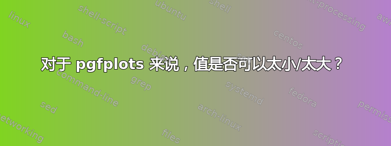 对于 pgfplots 来说，值是否可以太小/太大？