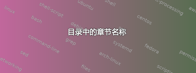 目录中的章节名称