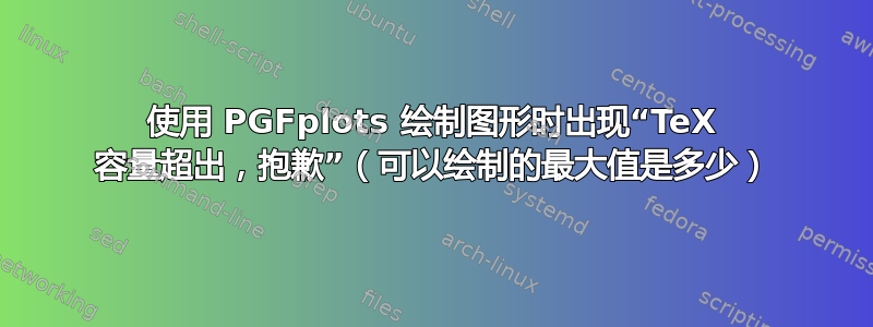 使用 PGFplots 绘制图形时出现“TeX 容量超出，抱歉”（可以绘制的最大值是多少）