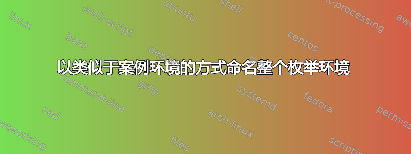 以类似于案例环境的方式命名整个枚举环境