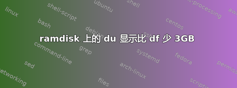 ramdisk 上的 du 显示比 df 少 3GB