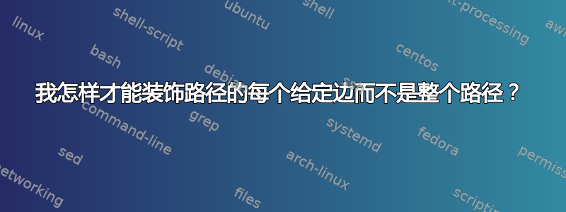 我怎样才能装饰路径的每个给定边而不是整个路径？