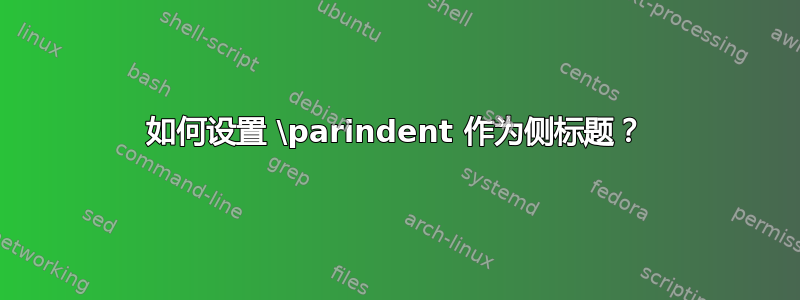 如何设置 \parindent 作为侧标题？