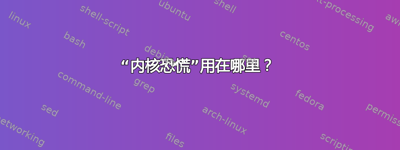 “内核恐慌”用在哪里？