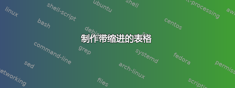 制作带缩进的表格