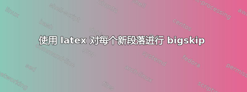 使用 latex 对每个新段落进行 bigskip