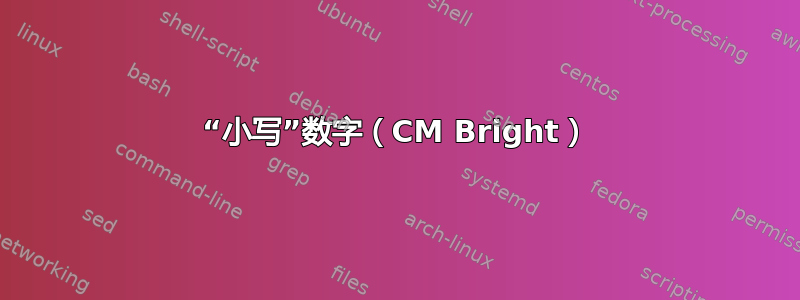 “小写”数字（CM Bright）