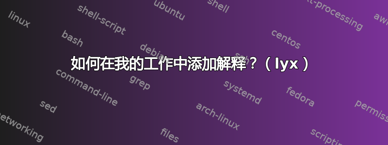 如何在我的工作中添加解释？（lyx）