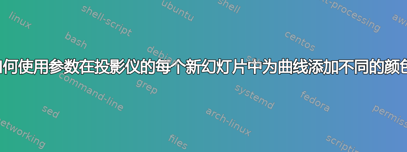 如何使用参数在投影仪的每个新幻灯片中为曲线添加不同的颜色