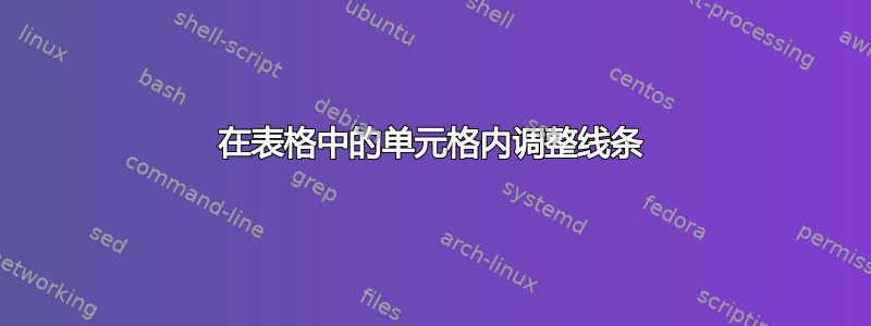 在表格中的单元格内调整线条