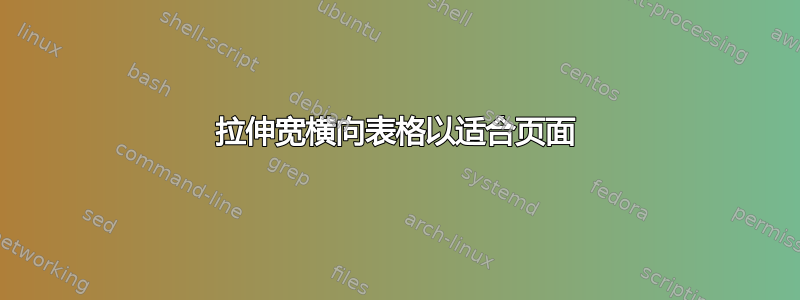 拉伸宽横向表格以适合页面