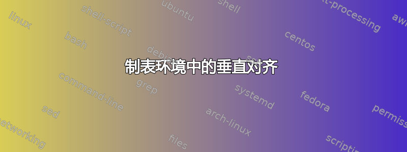 制表环境中的垂直对齐