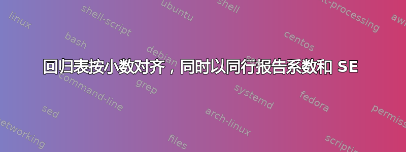 回归表按小数对齐，同时以同行报告系数和 SE