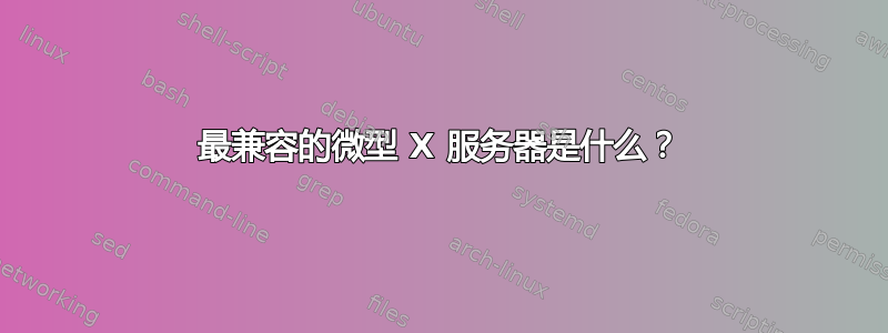 最兼容的微型 X 服务器是什么？