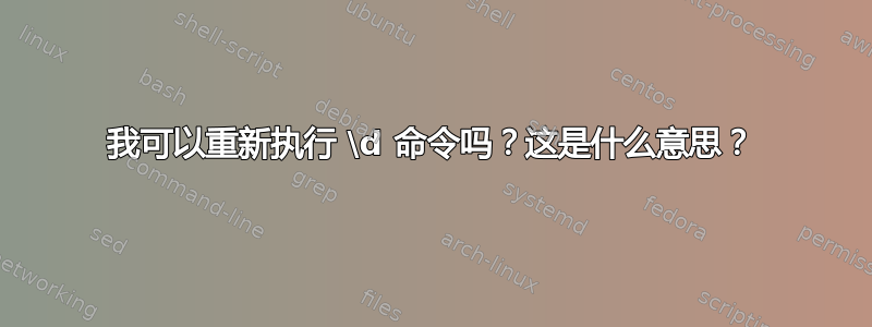 我可以重新执行 \d 命令吗？这是什么意思？