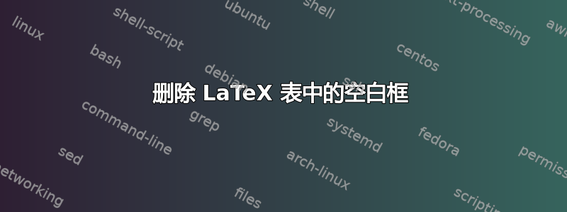 删除 LaTeX 表中的空白框