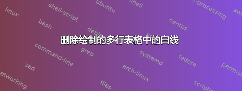 删除绘制的多行表格中的白线