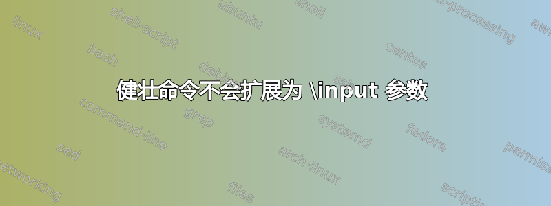 健壮命令不会扩展为 \input 参数